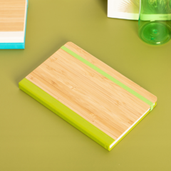 Caderno de anotações personalizado e capa ecológia de bambu - loja online