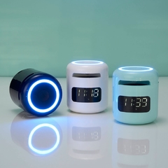 Imagem do Caixa de som personalizada e com relógio e multimídia com relógio despertador.