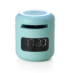 Caixa de som personalizada e com relógio e multimídia com relógio despertador. na internet