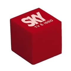Bolinha cubo anti stress em pu personalizada e em formato Cubo