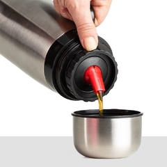 Garrafa térmica inox de 1 litro com alça plástica preta e personalizada - comprar online