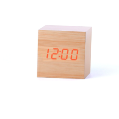 Relógio de Mesa de Madeira Quadrado com Led Digital e Despertador na internet