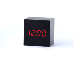 Imagem do Relógio de Mesa de Madeira Quadrado com Led Digital e Despertador