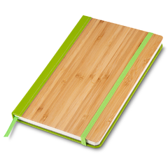 Caderno de anotações personalizado, capa de bambu e PU com elástico e miolo com 70 folhas. - loja online
