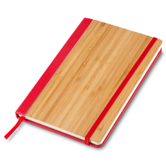 Caderno de anotações personalizado, capa de bambu e PU com elástico e miolo com 70 folhas. na internet