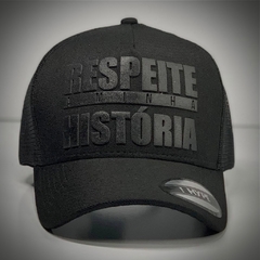 Boné Hype - Respeita Minha História Trucker - Todo Preto - Original - Combina com tudo - Envio Imediato - Qualidade Alta - loja online