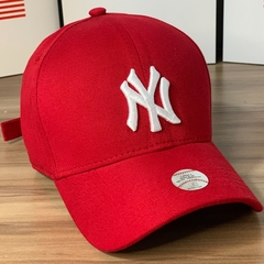 Imagem do Boné Infantil - New York Vermelho Logo Branco - 2 a 14 anos Com Regulador - Qualidade Absurda