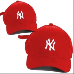 Boné Infantil - New York Vermelho Logo Branco - 2 a 14 anos Com Regulador - Qualidade Absurda - Bonés imports - loja de bonés