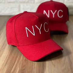 Boné NYC Copa Alta Fundo G - Vermelho SnapBack - Original De Alta Qualidade - Encaixe Perfeito - Envio Imediato - loja online