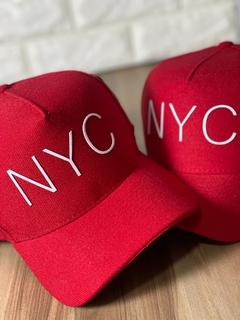 Boné NYC Copa Alta Fundo G - Vermelho SnapBack - Original De Alta Qualidade - Encaixe Perfeito - Envio Imediato na internet