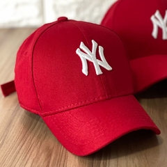 Boné Infantil - New York Vermelho Logo Branco - 2 a 14 anos Com Regulador - Qualidade Absurda na internet