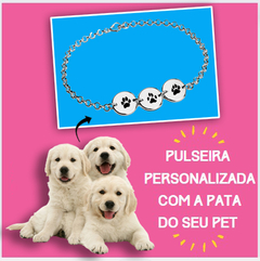 Pulseira de Prata com a Pata do seu Pet na internet