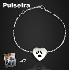 Pulseira de Prata com a Pata do seu Pet