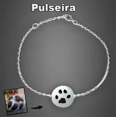 Imagem do Pulseira de Prata com a Pata do seu Pet