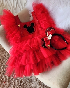 Dress Minnie Vermelha com Tiara - loja online