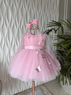 Vestido Magic Fairy Manga Longa Rosa Bebê - comprar online