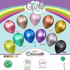 Bolsa de 50 globos látex de 12 pulgadas #12 (Efecto Cromado)