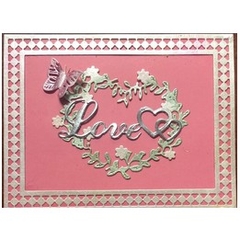 Matriz Faquinha corte metal scrapbook papel EVA - FLET-001 - palavra love coraçâo - comprar online