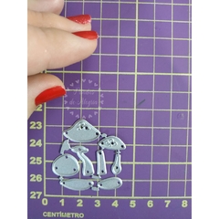 Matriz Faquinha corte metal scrapbook papel EVA - FFLO-053 - mini cogumelo cogumelos