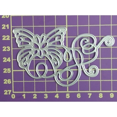 Matriz Faquinha corte metal scrapbook papel EVA - FFAU-015 - borboleta estilizada