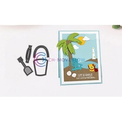 Matriz Faquinha corte metal scrapbook papel EVA - FDIV-091 - mini balde areia praia - comprar online