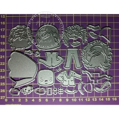 Matriz Faquinha corte metal scrapbook papel EVA - FBON-017 - casal fofo noivos - loja online