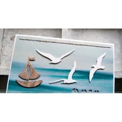 Matriz Faquinha corte metal scrapbook papel EVA - FDIV-097 - mini gaivota gaivotas pássaro - comprar online