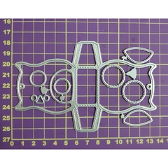 Matriz Faquinha corte metal scrapbook papel EVA - FFAU-021 - coruja corujinha porta bombom