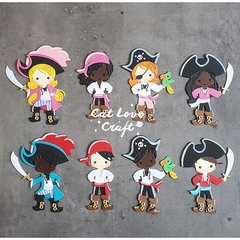 Matriz Faquinha corte metal scrapbook papel EVA - FBON-042 - menino menina pirata piratas papagaio (ATENÇÃO!!! ESCOLHER O MODELO DESEJADO) - loja online