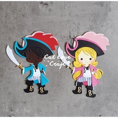 Matriz Faquinha corte metal scrapbook papel EVA - FBON-042 - menino menina pirata piratas papagaio (ATENÇÃO!!! ESCOLHER O MODELO DESEJADO) - comprar online