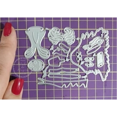 Matriz Faquinha corte metal scrapbook papel EVA - FBON-040 - bruxa moderna haloween monster high - comprar online