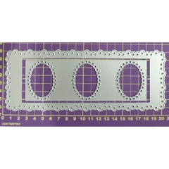 Matriz Faquinha corte metal scrapbook papel EVA - FDIV-048 - moldura oval