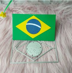 Matriz Corte Metal Scrapbook - FDIV-204 - Bandeira Brasil - comprar online