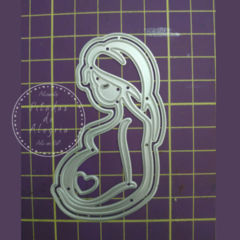 Matriz Corte Metal Scrapbook - FDIV-209 - Mãe Mulher Grávida - loja online