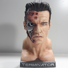 Figura Cabeza Terminator en Resina 20 cm pintada a mano, con luz LED - JS3D