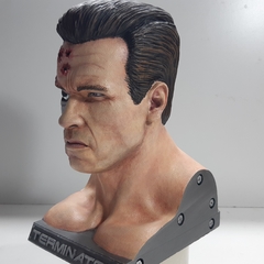 Figura Cabeza Terminator en Resina 20 cm pintada a mano, con luz LED - tienda online
