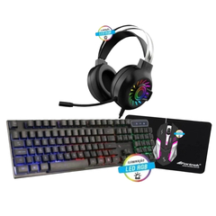 Combo Gamer Suprema Teclado PRO ST201 + Mouse SM80 + Headset 7.1 SF300 + Mousepad