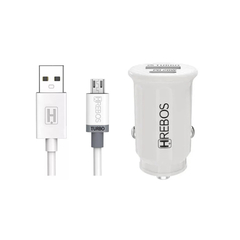 Carregador Veicular Kit Hrebos HS-352V 20W (2- 1USB 1USB-C) com Cabo (Micro USB V8)