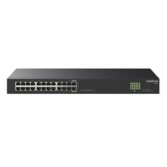 Switch Rack 24 Portas Intelbras S1124G 10/100/1000Mbps Não Gerenciável