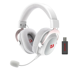 Headset Gamer Redragon Zeus Pro Branco Sem Fio Bluetooth Microfone Destacável Surround 7.1 White H510W-PRO