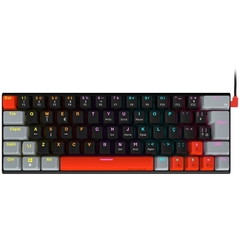 Teclado Mecânico 60% Pcyes Kuromori Black Vulcan Rainbow Switch Blue