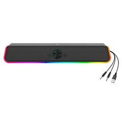 Caixa de Som Gamer Rise Mode Aura Sound S4 RGB Rainbow 3W*2 Preto - RM-SP-04-RGB