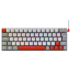 Teclado Mecânico 60% Pcyes Kuromori White Ghost Rainbow Switch Blue