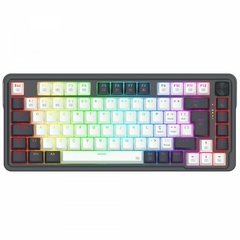 Teclado Mecânico 75% Redragon Ucal Pro Black/WhiteRGB Bluetooth/Wireless Recarregável Switch Brown