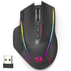 Mouse Gamer Redragon Swain Wireless Bluetooth 16.000 DPI RGB 9 Botões Programáveis Preto M915RGB-WL