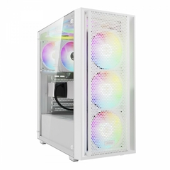 Gabinete Gamer Gamdias Aura GC2 Elite Vidro Temperado ATX Mid Tower RGB *Com 4 Fans* Sem Fonte White ATX, Micro-ATX, Mini-ITX