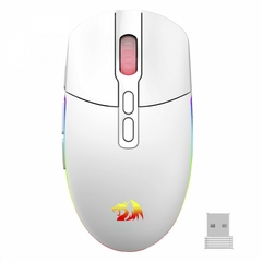 Mouse Gamer Redragon Invader Pro Wireless 10.000 DPI RGB 8 Botões Programáveis Pixart PMW3325 Branco M719W-RGB-PRO