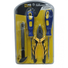 Kit de Ferramentas MBTools GB59050 4 Peças Estilete, Chave Philips, Chave de Fenda e Alicate | Para Pequenos Reparos