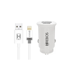 Carregador Veicular Kit Hrebos HS-352i 20W (2- 1USB 1USB-C) com Cabo (Lightning)