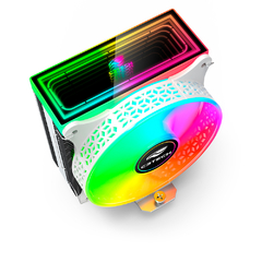 Air Cooler C3Tech White FC-L150RGB 120mm Led Rainbow Intel/AMD LGA1700/1366/2011 | AM5 HeatPipe: 4 (6mm) - FC-L150RGB